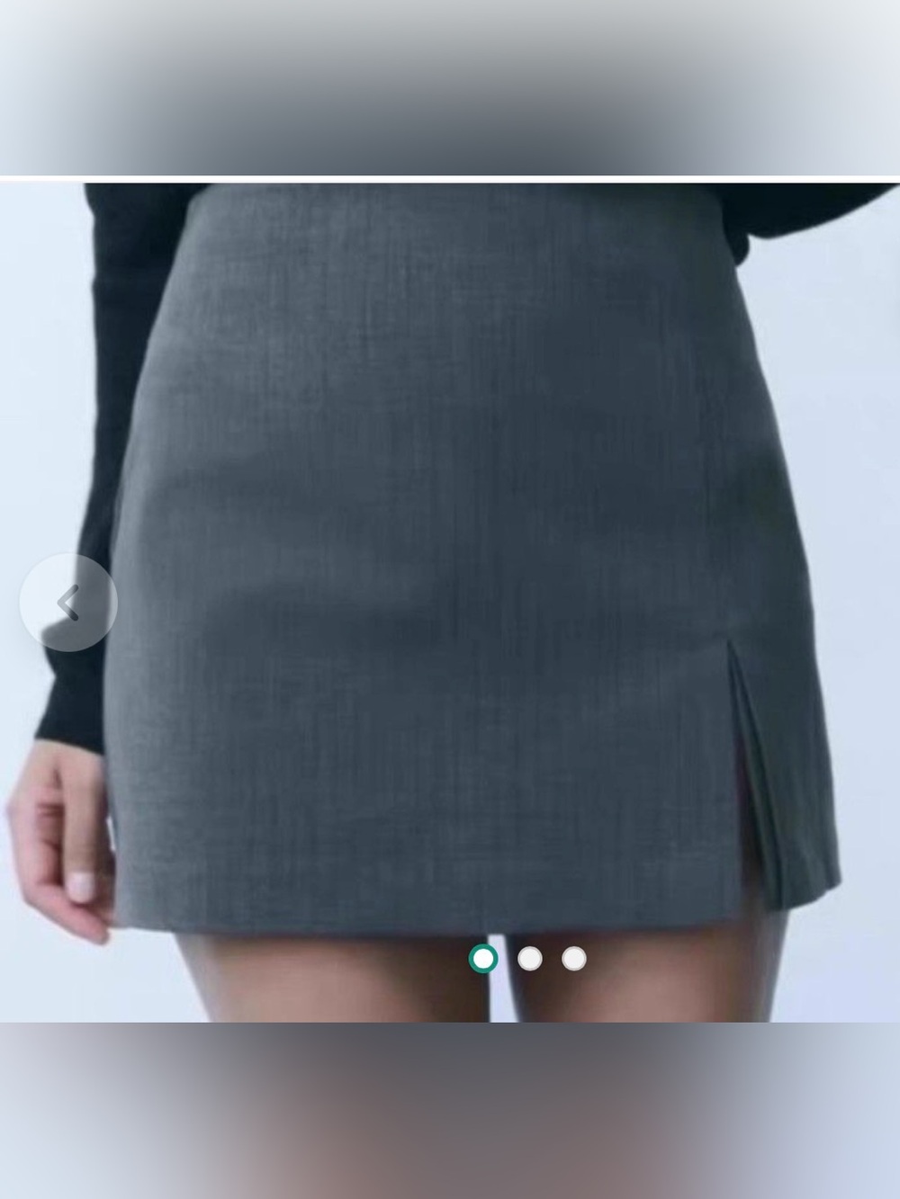 Brand New Zara Dark Gray Mini Skort with Side Slit